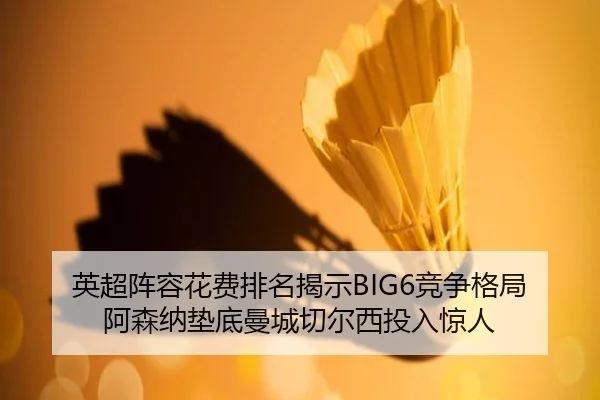 英超阵容花费排名揭示BIG6竞争格局阿森纳垫底曼城切尔西投入惊人